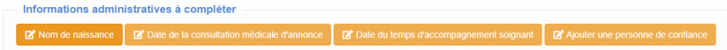informations administratives à compléter