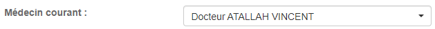 Sélectionner le médecin courant